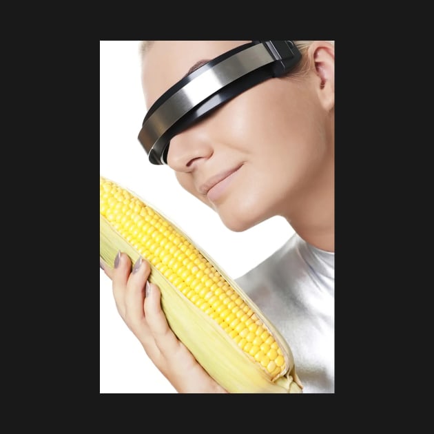 The art of Stock-like photos 7: Cyber woman with corn by Lukasking Tees