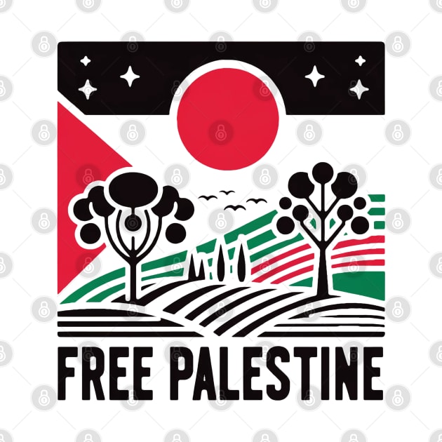 Free Palestine by Retro Travel Design