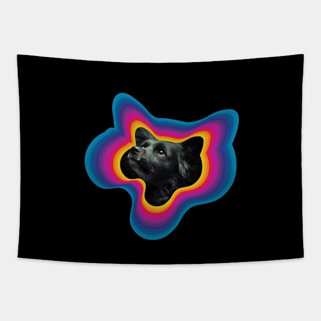 full black border collie Tapestry by Arteria6e9Vena