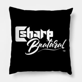 C sharp B natural Spelled - White Letters Pillow