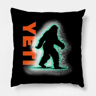 Yeti on Snowshoes Pillow