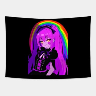 Kawaii Violet Rainbow Tapestry