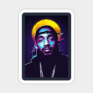 retro 80s nipsey hussle Magnet