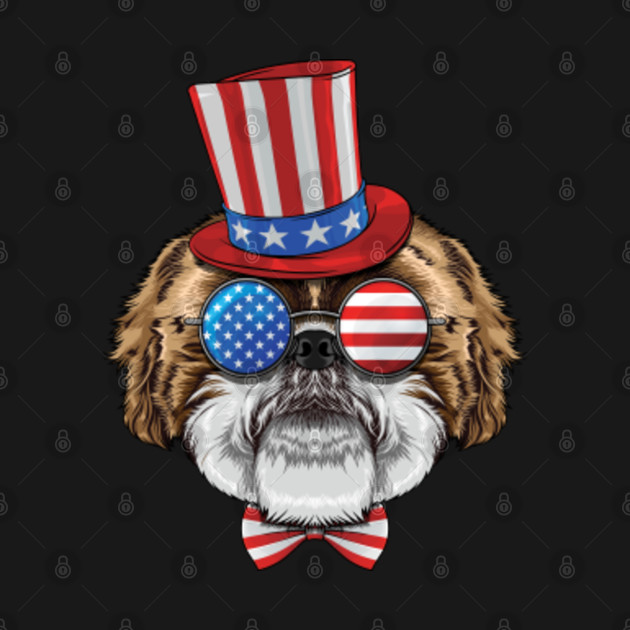 Disover Shih Tzu 4th of July American Shih Tzu USA Uncle Sam Hat - American Shih Tzu - T-Shirt