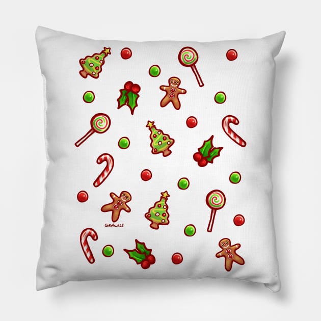 Christmas Cookie Confetti Pillow by Jan Grackle