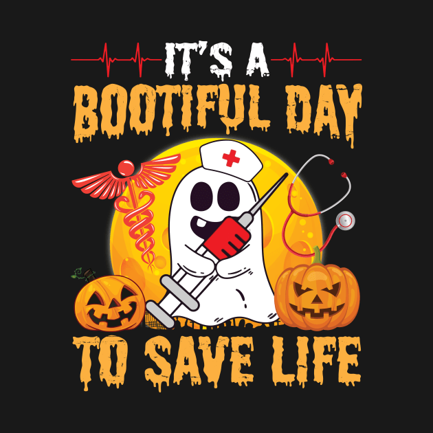 Pumpkin Heart Ghost Nurse It's A Bootiful Day To Save Life by joandraelliot