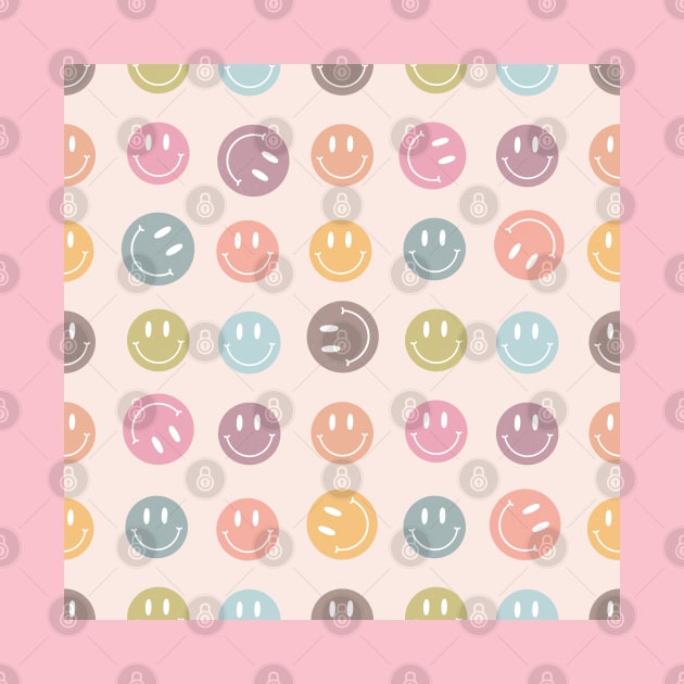 Smiley Face emojis Retro Pattern by Mastilo Designs