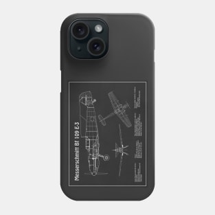 Messerschmitt Bf 109 E-3 - Airplane Blueprint - PD Phone Case