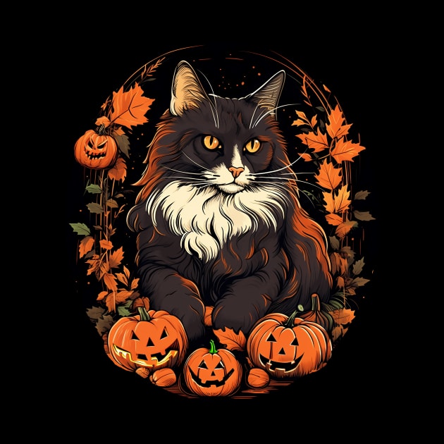 Norwegian Forest Cat Halloween, Cat Lover by dukito