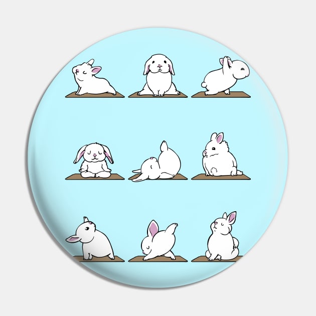 Bunnies yoga Pin by huebucket