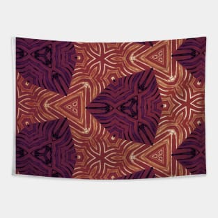 Orange Batik Boho Bohemian Abstract Tapestry