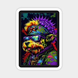 Psychedelic Dog with Sunglasses Magnet