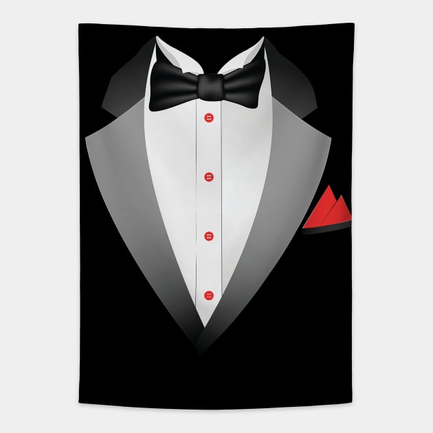 black & red tuxedo Tapestry by joyTrends