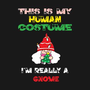 This Is My Human Costume I'm Really A Gnome Lover Christmas Gift Idea Gnome Cartoon T-Shirt