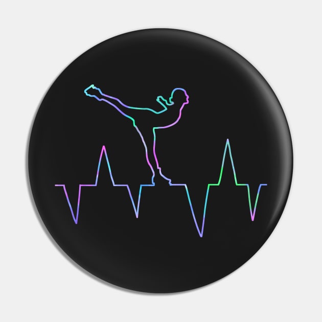 Neon ice skater heartbeat Pin by Becky-Marie