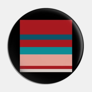 A fine jumble of Rouge, Blush, Pastel Gray, Dark Cyan and Petrol stripes. - Sociable Stripes Pin