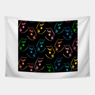 Bauhaus abstract faces Tapestry