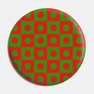 Red and Green Polka Dot Patchwork Pattern Pin