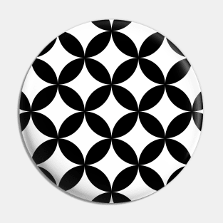 Traditional Japanese Shippo Pattern Black and White Pin