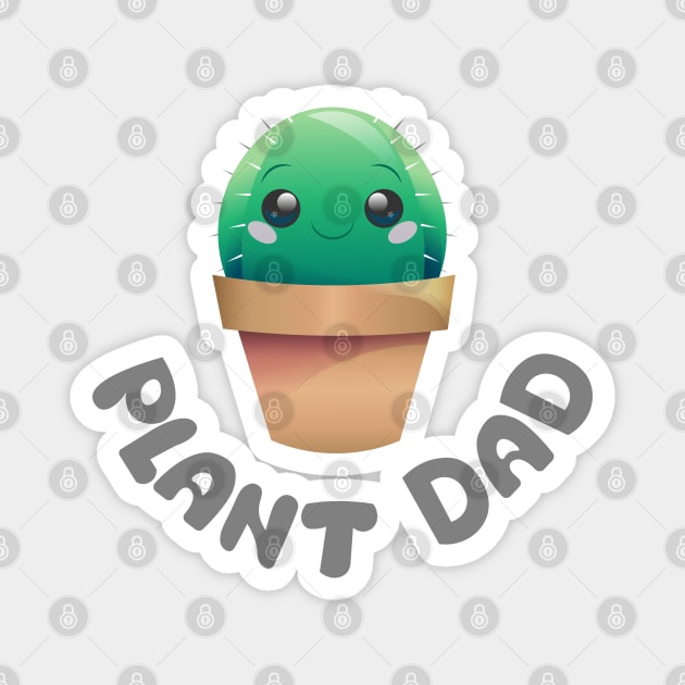 Plant Dad Cactus Magnet by spookpuke