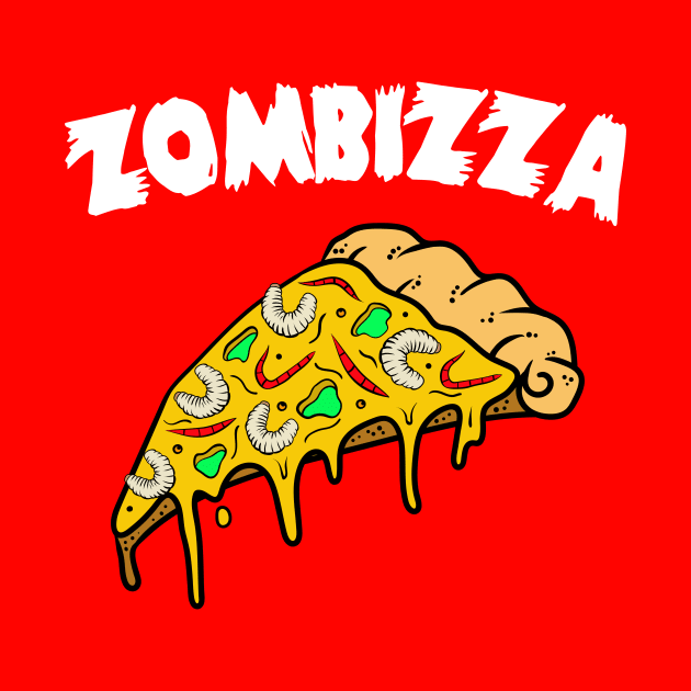 Zombizza Zombie Worms & Maggots Pizza by Print Cartel