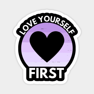 Love Yourself Lavender Sunrise Heart Magnet