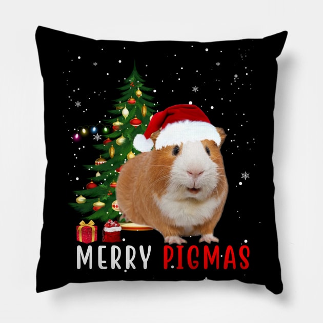 Merry Pigmas - Funny Guinea Pig Shirt for Christmas Gift Pillow by Oscar N Sims