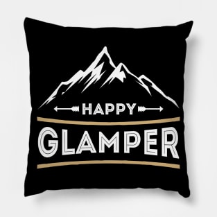 Happy Glamper - Glamping Funny Travel Summer Camping Pillow