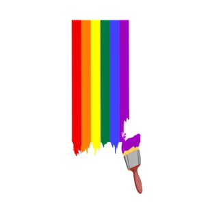 Painting a gay pride rainbow T-Shirt