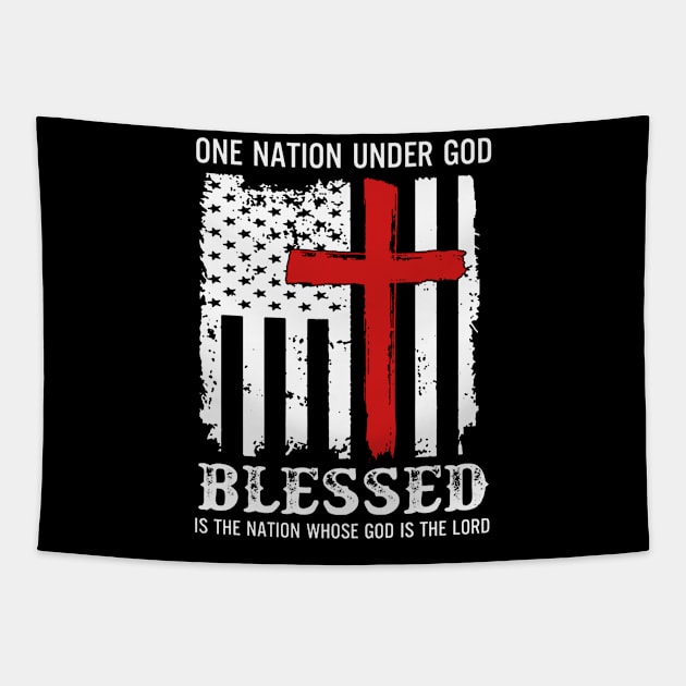 One Nation Under God Flag Tapestry by QUYNH SOCIU