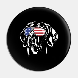 Proud Weimaraner American Flag sunglasses Pin