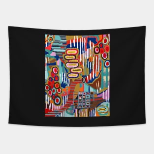 FESTIVE JOYFUL COLORFUL VIBRANT GEOMETRIC PAINTING - Original Artwork Tapestry