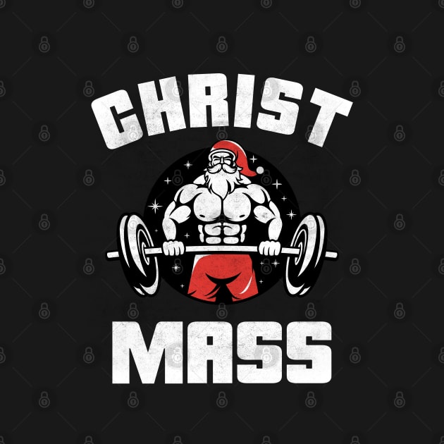 Bodybuilding Christmas Christ Mass Gym Addict by Lab Of Creative Chaos