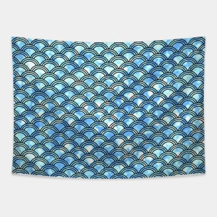 Pretty Blue Mermaid Scales Tapestry