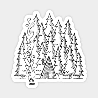 Log Cabin in the Woods Magnet