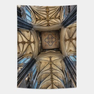 Intricately patterned ceiling at Westminster Abbey Tapestry