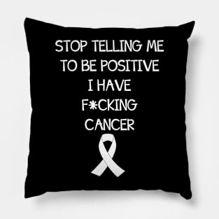 Be Positive Cancer White Pillow