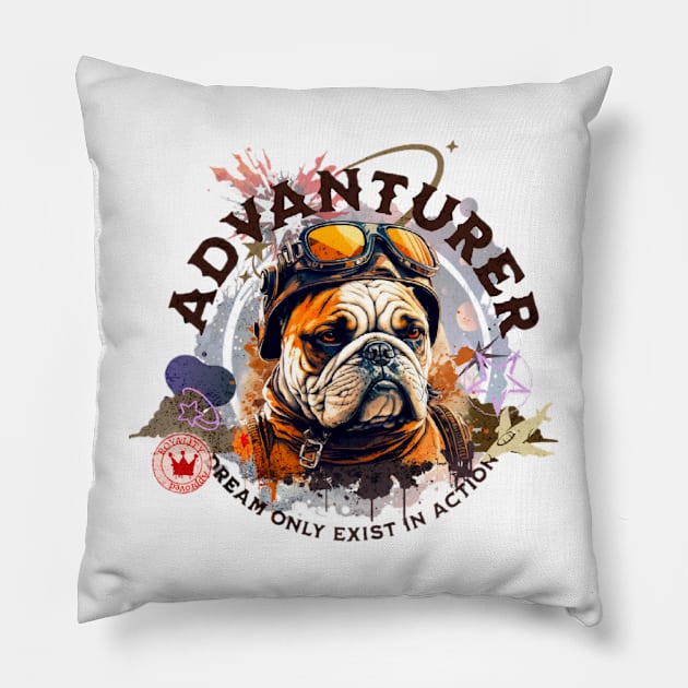 Advanture dog - part-time pet Pillow by Art_dorabox