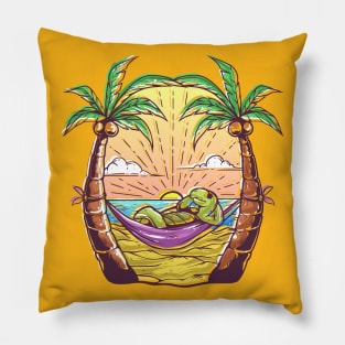 Turtle Enjoy Sunset Pillow