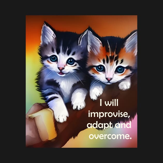 Power mantra with cute kittens for encouragement by Dok's Mug Store