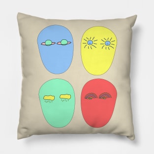 Pop Art Style Alien Eye Contact Pillow