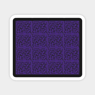 Purple Ink Labyrinth Outlined in White Ink Magnet