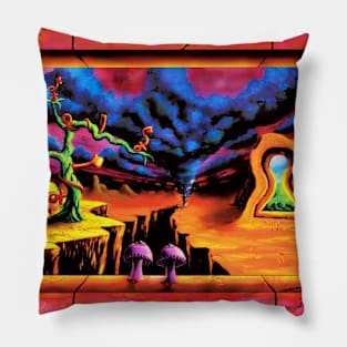 Cool Trippy Hippie Psychedelic Surrealism Stoner Mushroom Storm Pillow