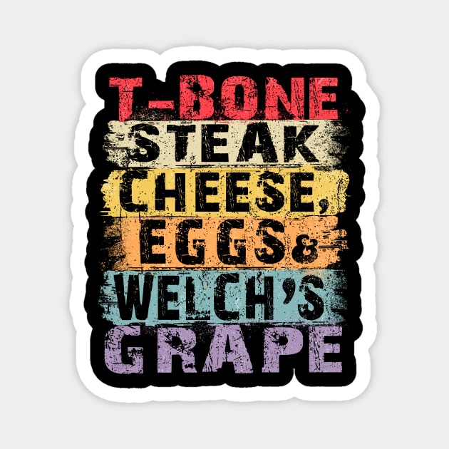 Guest Check T Bone Steak, Cheese Eggs, Welch's Grape Magnet by aminaqabli