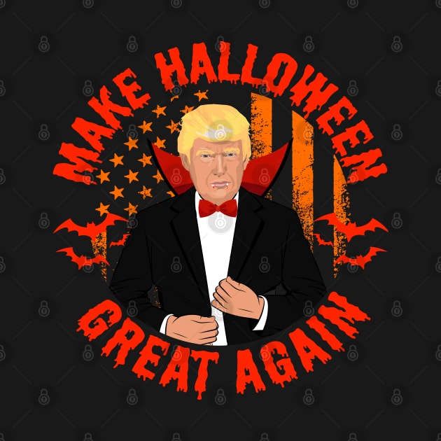 Make Halloween Great Again Trump Vampire American USA Flag Vintage by Rebrand