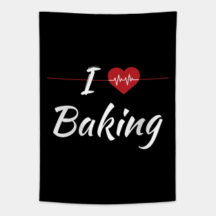 I Love Baking Cute Red Heart Tapestry