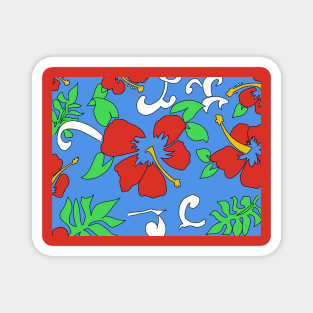 Soft Tropical Red Hibiscus Magnet