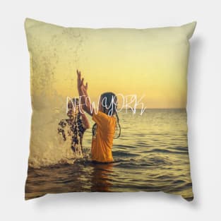 New Jersey - New York beach Pillow