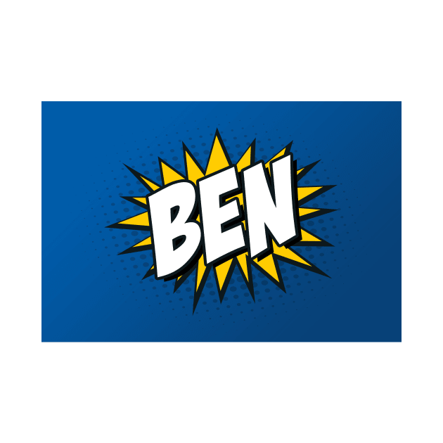 Personalised 'Ben' Kapow Wow Cartoon Comic Style Design by LTFRstudio