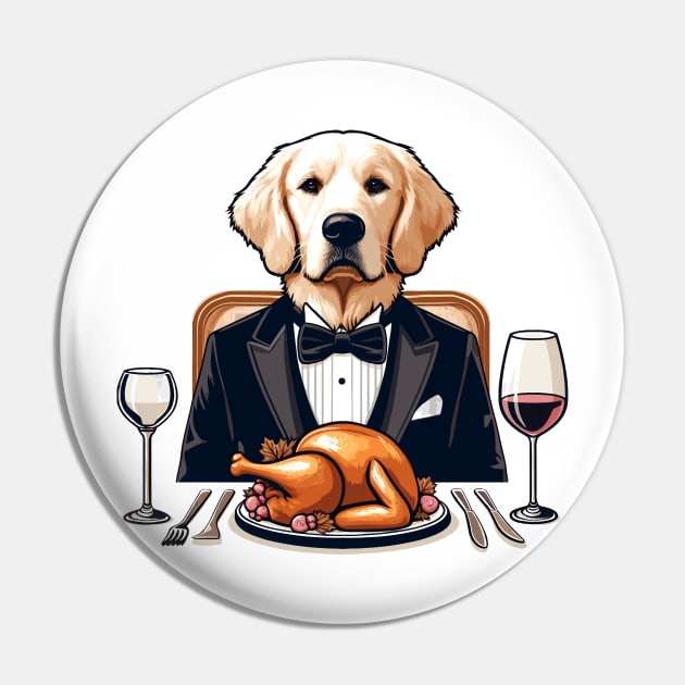 Happy Thanksgiving Golden Retriever Pin by Graceful Designs